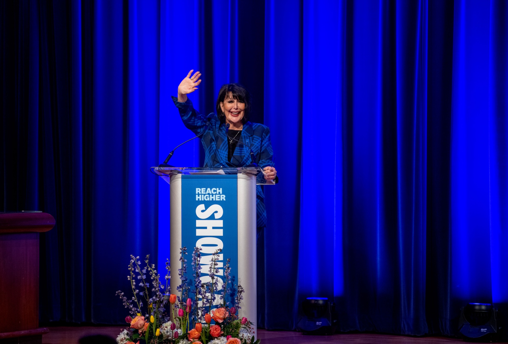 Reach Higher Showcase - President Mantella on stage during opening remarks
